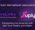 AlvaLinks and Uplynk Strategic Partnership Announcement banner for empowering live streaming with real-time visibility and unparalleled network observability.